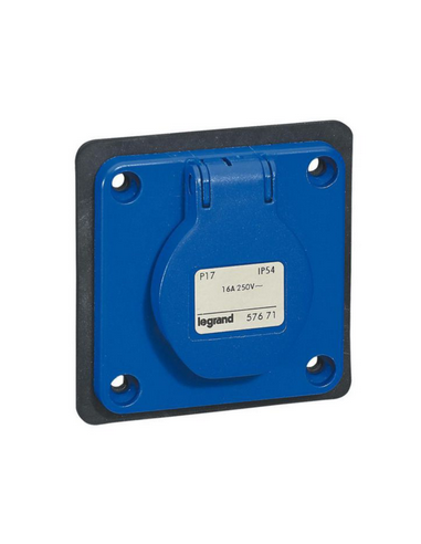 Prise P17 à brochage domestique IP54 16A 250V~ 2P+T LEGRAND 057671