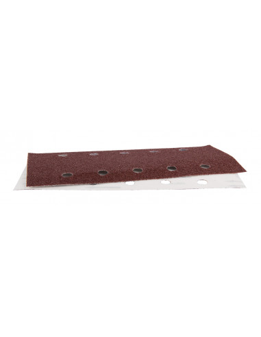 10 Feuilles rectangulaires abrasives 115x229 mm - 5+5 trous - Auto-agrippant Grain 40 MAKITA P-33174