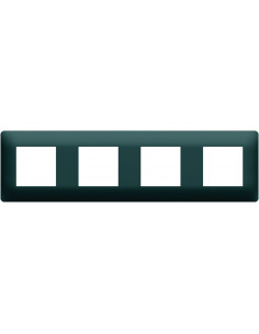 Plaque de finition essensya 4 postes Anthracite HAGER WE524