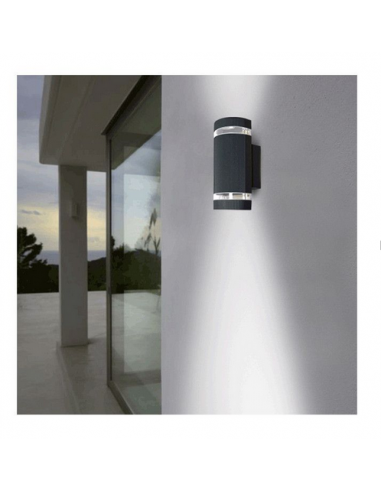 Applique Murale GU10 x 2 Gris Anthracite Carignan RD IP54 MIIDEX VISION-EL 700301