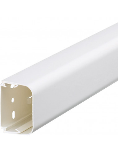 Goulotte de climatisation p50mm h65mm IK08-IK10 PVC rigide RAL 9010 blanc paloma HAGER CLMU50065