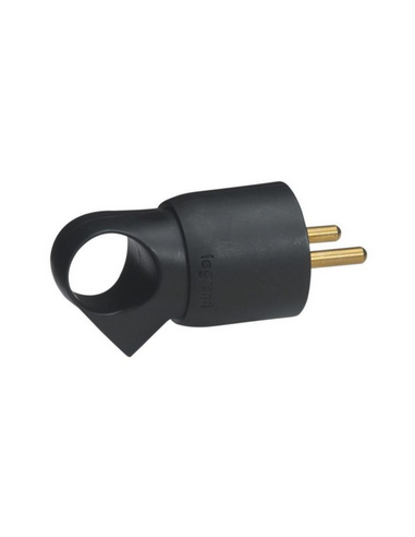 Fiche plastique 2P+T 16A à anneau noire LEGRAND 050107