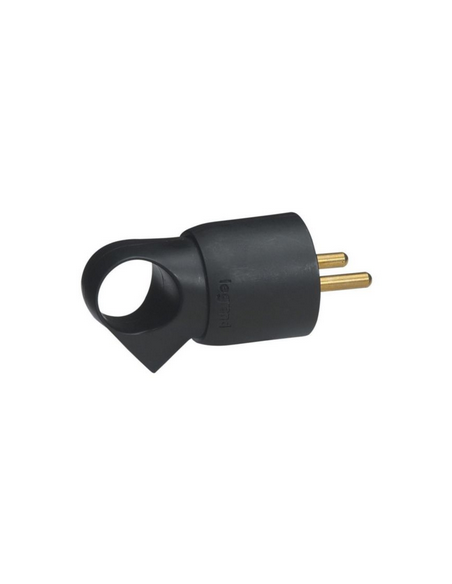 Fiche plastique 2P+T 16A à anneau noire LEGRAND 050107