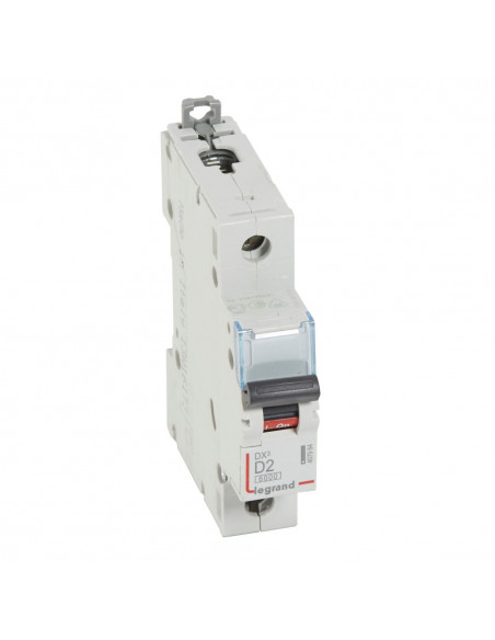 Disjoncteur DX³6000 arrivée haute départ bas à vis 1 Pôle 230V~ à 400V~ 2A Courbe D 1 module LEGRAND 407964