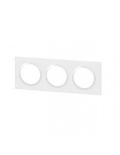 Plaque carrée Dooxie 3 postes finition blanc LEGRAND 600903