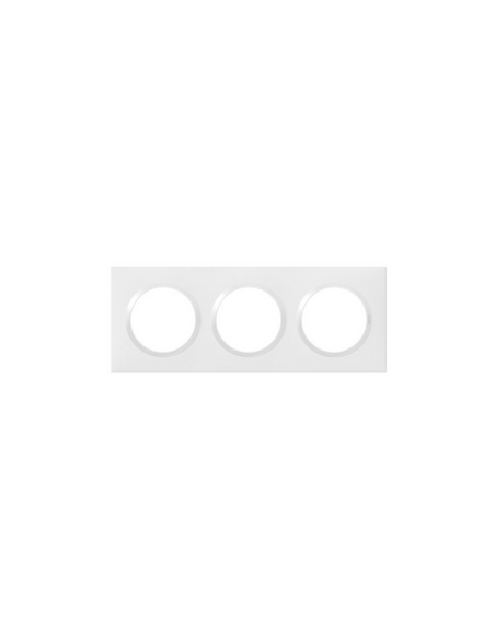 Plaque carrée Dooxie 3 postes finition blanc LEGRAND 600903
