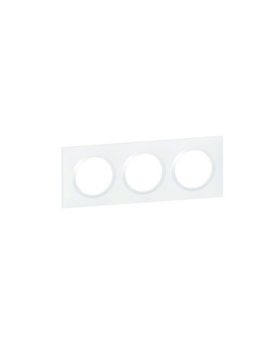 Plaque carrée Dooxie 3 postes finition blanc LEGRAND 600903