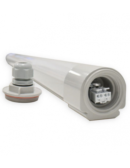 Boitier Étanche TUBA LIGHT LED Intégrée 36 Watts 4000K IP65 1335mm Traversant T 1300 X 65mm MIIDEX VISION-EL 75861