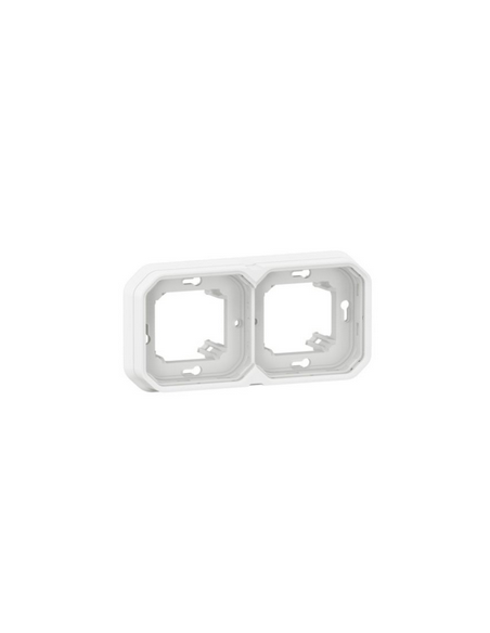 Support plaque encastré 2 postes montage horizontal/vertical Plexo blanc LEGRAND 069694L