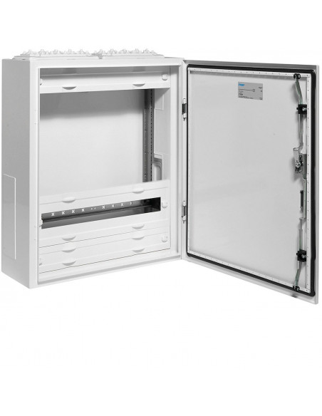 Coffret vega D à compléter avec porte IP54 classe II en saillie 1 Rangée 24 modules h500xl550xp218mm HAGER FV32A