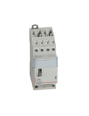 Contacteur de puissance CX³ bobine 230V 4 Pôles 400V 25A contact 4F 2 modules LEGRAND 412551