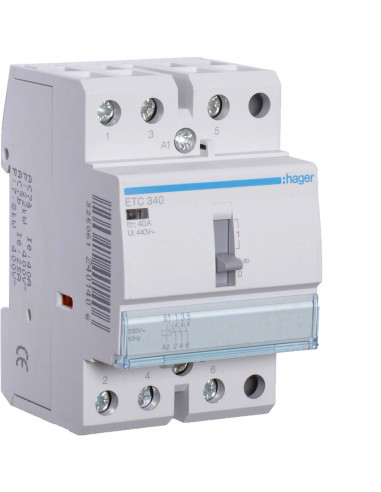 Contacteur Jour-Nuit 40A 3F 230V HAGER ETC340