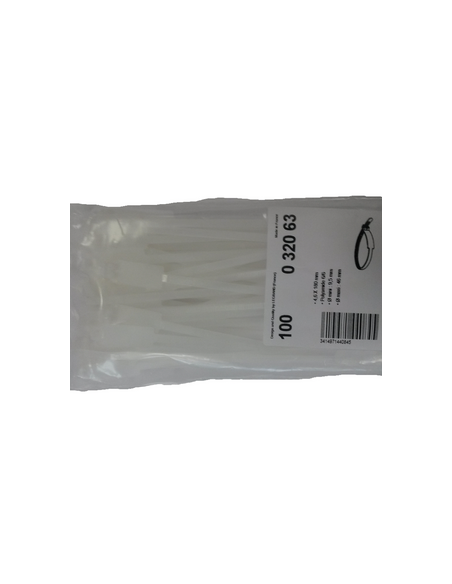 100 Colliers Colring incolores à dentures intérieures avec identifications largeur 4,6mm et longueur à plat 180mm LEGRAND 032063