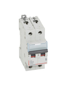 Disjoncteur DX³6000 10kA arrivée haute et départ bas à vis 2 Pôles 400V 63A courbe D 2 modules LEGRAND 408021 2