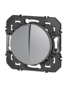 Double interrupteur ou va-et-vient Dooxie 10AX 250V~ finition alu LEGRAND 600102 2