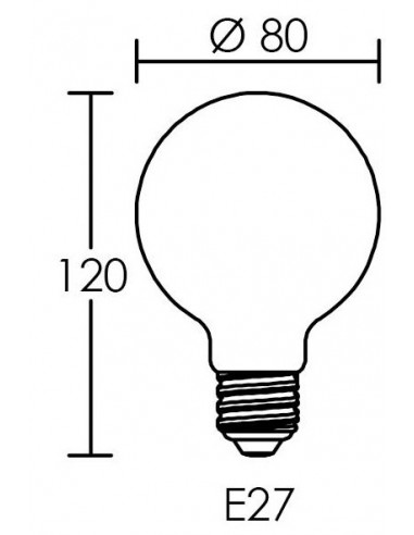 Lampe globe Led G80 Filament E27 7 Watts 3000K 800lm 15000H opale dimmable ARIC 20052