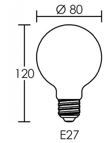 Lampe globe Led G80 Filament E27 7 Watts 3000K 800lm 15000H opale dimmable ARIC 20052