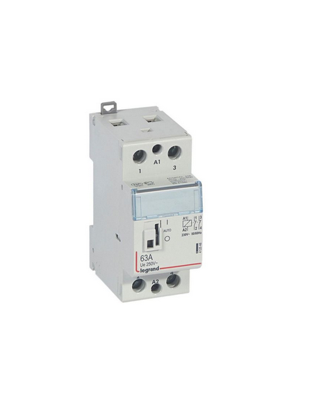 Contacteur de puissance CX³ bobine 230V 2 Pôles 250V 63A contact 2O 2 modules LEGRAND 412548