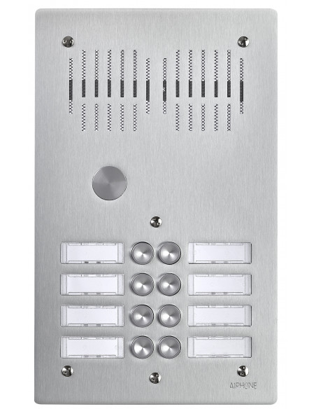 Platine de rue 8 boutons encastrée - 2 rangées hauteur 293mm PA8B AIPHONE 100903