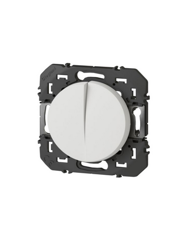 Poussoir double Dooxie 6A 250V~ finition blanc LEGRAND 600008