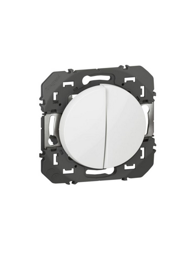 Poussoir double Dooxie 6A 250V~ finition blanc LEGRAND 600008