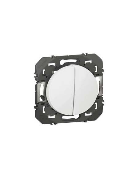 Poussoir double Dooxie 6A 250V~ finition blanc LEGRAND 600008