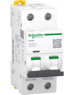 Acti9 iC60N disjoncteur 2 Pôles 4A courbe C SCHNEIDER A9F74204