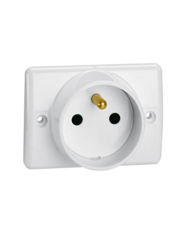 Prise à encastrer pour plinthe 2P+T 16A 250V~ blanc LEGRAND 050860