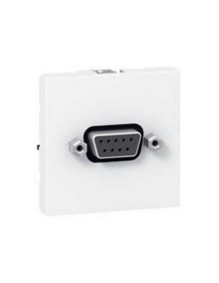 Prise SUB D 9 contacts Mosaic 2 modules avec connecteur à visser pour liaison série type RS232 blanc LEGRAND 078765