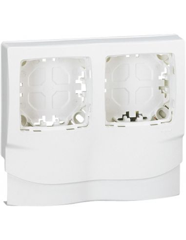 Cadre Appareillage saillie 2 postes pose long moulure DLPlus ép.12,5mm blanc LEGRAND 031414L