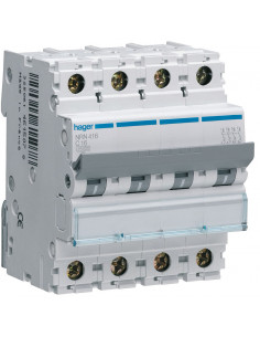 Disjoncteur 4 Pôles 25kA courbe C 16A 4 modules HAGER NRN416 2