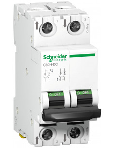 Acti9 C60H-DC Disjoncteur modulaire 2 Pôles 6A C curve SCHNEIDER A9N61526