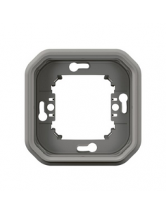 Support plaque étanche pour montage encastré 1 poste Plexo gris LEGRAND 069681L