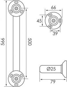 BARRE DE MAINTIEN DROITE CHROMEE 2