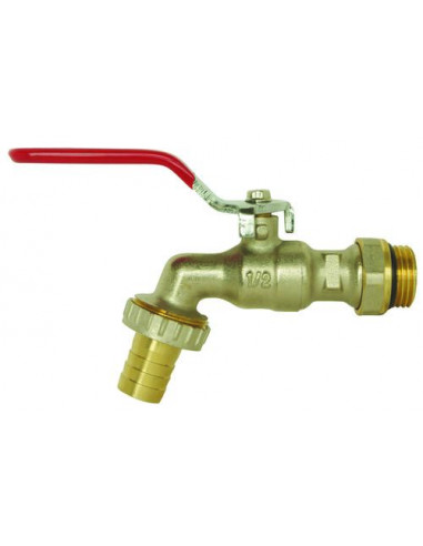 Robinet d'arrosage orientable à sphère avec raccord au nez 15/21 - 20/27