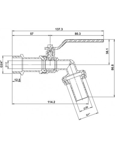 Robinet d'arrosage à boisseau sphérique 20/27 - 26/34 SOMATHERM