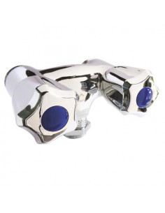 Robinet machine à laver double parallèle sans raccord Entrée Mâle 1/2" Double sorties Mâle 3/4"