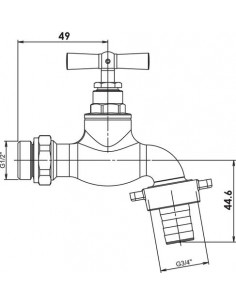 ROBINET D?ARROSAGE ORIENTABLE A PRESSE ETOUPE AVEC RACCORD AU NEZ 2