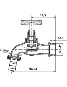 ROBINET D'ARROSAGE AVEC RACCORD AU NEZ - BRUT 2