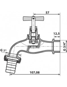 ROBINET D'ARROSAGE AVEC RACCORD AU NEZ - BRUT 2