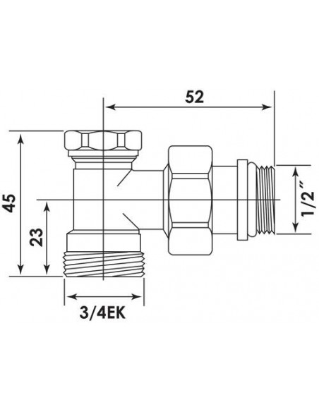 COUDE DE REGLAGE A VISSER MALE RACCORD 3/4EK 1725-15