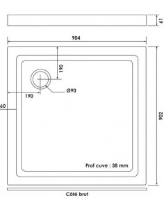 RECEVEUR DE DOUCHE 90X90 NF 2