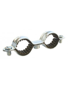 COLLIER DOUBLE ISOPHONIQUE ACIER NICKELE TARAUDE 7/150