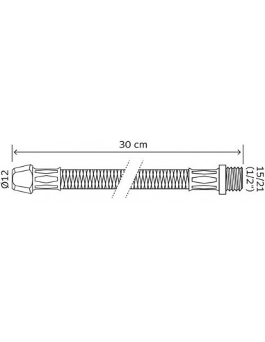 FLEXIBLE SANITAIRE 1 RACCORD MALE 1 RACCORD BICONE POUR CUIVRE 2985-07