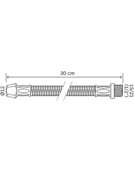 FLEXIBLE SANITAIRE 1 RACCORD MALE 1 RACCORD BICONE POUR CUIVRE 2985-07