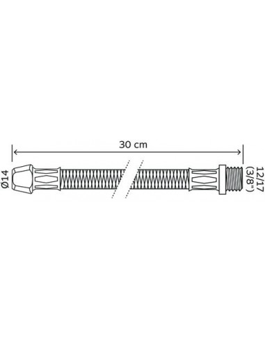 FLEXIBLE SANITAIRE 1 RACCORD MALE - 1 RACCORD BICONE POUR CUIVRE