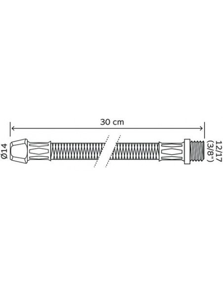 FLEXIBLE SANITAIRE 1 RACCORD MALE - 1 RACCORD BICONE POUR CUIVRE