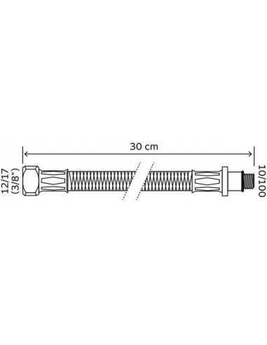 FLEXIBLE SANITAIRE 1 ECROU TOURNANT FEMELLE - 1 RACCORD MALE 10/100