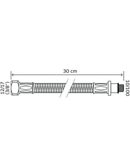 FLEXIBLE SANITAIRE 1 ECROU TOURNANT FEMELLE - 1 RACCORD MALE 10/100