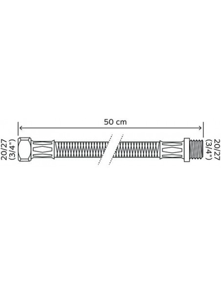 FLEXIBLE SANITAIRE 1 ECROU TOURNANT FEMELLE - 1 RACCORD MALE